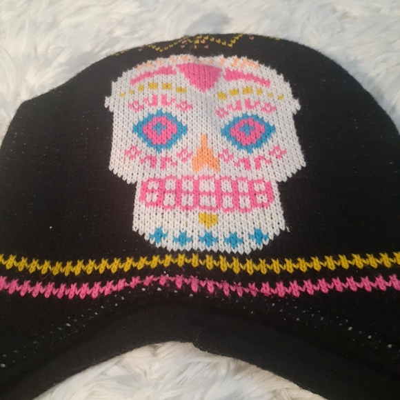 Adult Size Skull Winter Hat Long Braided Tassel Colorful UNIQUE - Picture 3 of 6